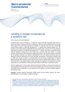Macro-prudential commentaries, issue no. 4, December 2012: Lending in foreign currencies as a systemic risk