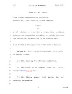 2013 General Session - Introduced Version - HB0014 - Crime victims compensation and restitution.