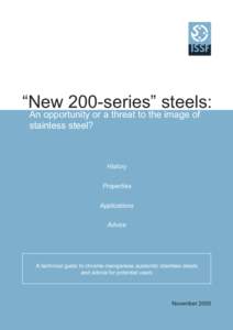 'New 200 series' steels - An opportunity or a threat to the image of stainless steel?