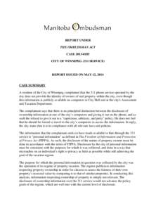 Canada / Privacy Act / Privacy / Ombudsman / Freedom of information legislation / Internet privacy / Consumer protection / Ethics / Data privacy / Privacy law