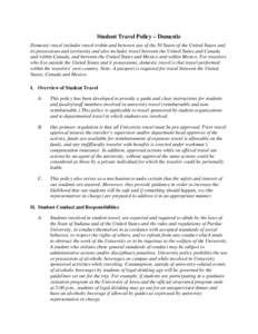 Outline for Student Travel Policy