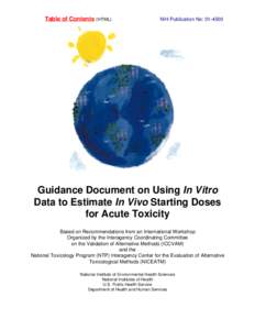 Guidance Document on Using In Vitro Data to Estimate In Vivo Starting Doses for Acute Toxicity (2001)