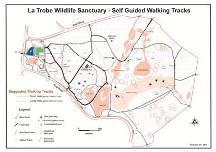 The La Trobe Wildlife Sanctuary was set up in 1967 as a project in the restoration and management of indigenous flora and fauna. It is now home to over 300 species of plants, as well as animals such as Eastern Grey Kang