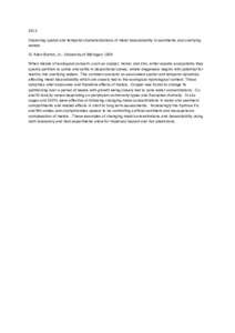 4D.3 Improving spatial and temporal characterizations of metal bioavailability in sediments and overlying waters. G. Allen Burton, Jr., University of Michigan, USA When metals of ecological concern, such as copper, nicke