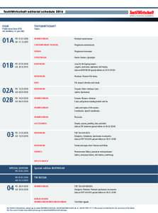 TextilWirtschaft editorial scheduleISSUE Publication Date (PD) Ad deadline, 12 pm (AD)