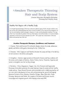 Awaken Therapeutic Thinning Hair and Scalp System Cleanse Stimulate Strengthen Revitalize Thinning Hair Healthy Scalp  Healthy Hair Begins with a Healthy Scalp