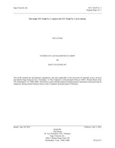 Microsoft Word - FCC ACCESS TARIFF[removed]doc