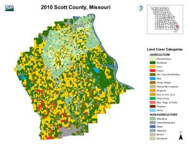 2010 Scott County, Missouri  Land Cover Categories AGRICULTURE  Pasture/Grass