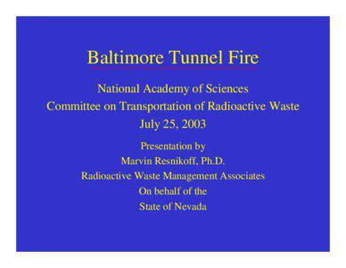 Baltimore Tunnel Fire