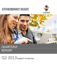 QUARTERLY REPORT Q2[removed]SUBJECT TO REVIEW)  Contents