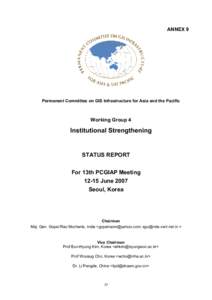 ANNEX 9  Permanent Committee on GIS Infrastructure for Asia and the Pacific Working Group 4