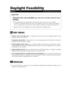 Daylight Feasibility SECTION 2 Tips for Daylighting with Windows  OBJECTIVE