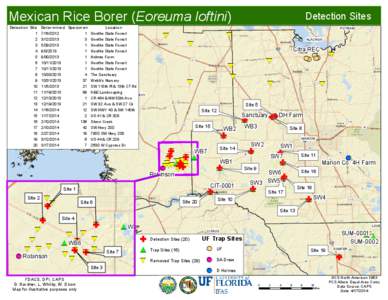 Mexican Rice Borer (Eoreuma loftini)  Detection Sites # *