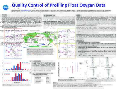Oceanography / Argo / Fisheries science / Physical oceanography / Oxygen sensor / World Ocean Atlas / Oxygen saturation / Optode / O2 / Chemistry / Matter / Oxygen