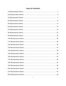 TABLE OF CONTENTS 1st Representative District .............................................................................................. 1 2nd Representative District .................................................