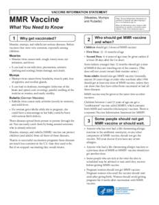 Vaccine Information Statement: MMR Vaccine - What you need to know