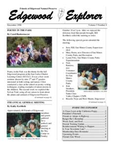 Edgewood Explorer Friends of Edgewood Natural Preserve DecemberVolume 5 Number 4