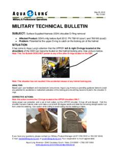 May 23, 2012 No[removed]MILITARY TECHNICAL BULLETIN SUBJECT: Surface Supplied Harness (SSH) shoulder D-Ring removal •