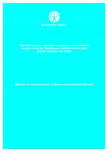 Environment Agency  The direct toxicity assessment of aqueous environmental samples using the Skeletonema costatum marine algal growth inhibition test (2009)