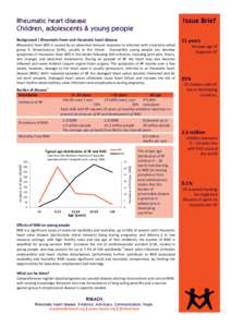 Issue Brief  Rheumatic heart disease Children, adolescents & young people Background | Rheumatic fever and rheumatic heart disease