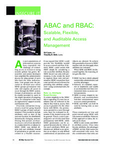 Insecure IT  ABAC and RBAC: © Route66 | Dreamstime.com  Scalable, Flexible,