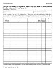 4896, Corporate Income Tax Unitary Business Group Affiliates Excluded from the Return of Standard Taxpayers