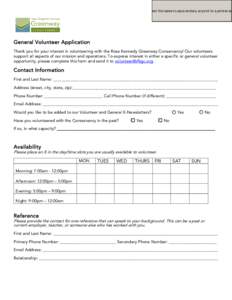 Microsoft Word - Rose Kennedy Greenway General Volunteer Application