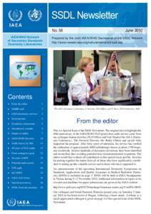 SSDL Newsletter No. 58 IAEA/WHO Network of Secondary Standards Dosimetry Laboratories