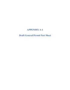 Microsoft Word - APPENDIX A-1 Draft General Permit Fact Sheet