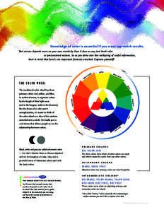 Knowledge of color is essential if you want top-notch results. But success depends more on your own creativity than it does on any text book rules