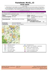 Factsheet: NL43_13 Oude IJssel -DISCLAIMERDe informatie die in deze factsheet wordt weergegeven is bijgewerkt tot en met het moment van het aanmaken van deze factsheet, zoals vermeld in de voettekst. Deze factsheet is ee