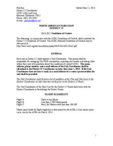 Phil Rea District 15 Coordinator[removed]Little Leaf Lane Edmond, Oklahoma[removed]Phone: ([removed]E-mail: [removed]