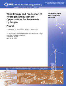 Wind Energy and Production of Hydrogen and Electricity -- Opportunities for Renewable Hydrogen: Preprint