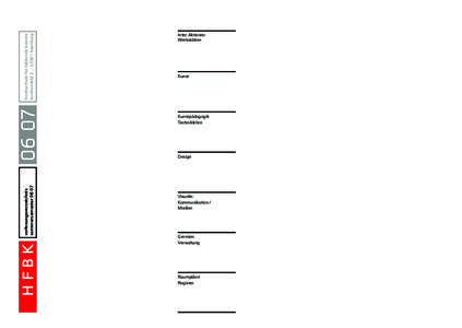 hochschule für bildende künste lerchenfeldhamburgvorlesungsverzeichnis sommersemester 06 07