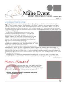 The  Mane Event Leader Dog news for Lions Summer 2013 Issue 21