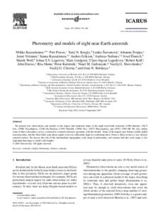 Space / Mikko Kaasalainen / 85 Io / Cosmic distance ladder / Nyx / Petr Pravec / Universe / Planetary science / Main Belt asteroids / Astronomy