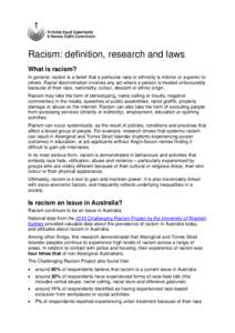 Microsoft Word - Racism - definition, research and laws.doc