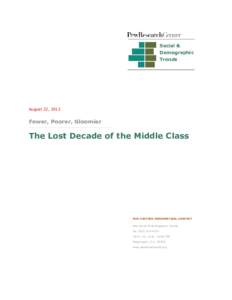 Social & Demographic Trends August 22, 2012