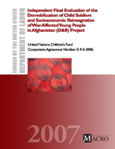 Independent Final Evaluation of the Demobilization of Child Soldiers and Socioeconomic Reintegration of War-Affected Young People in Afghanistan (D&R) Project