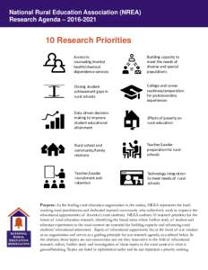 National Rural Education Association (NREA) Research Agenda – Research Priorities Access to counseling/mental