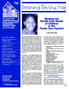 Meeting the Health Care Needs of Children in the Foster Care System by Jan McCarthy