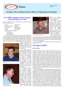 Volume 6, number 3 July 2013 News  Newsletter of the Australian Society for History of Engineering and Technology