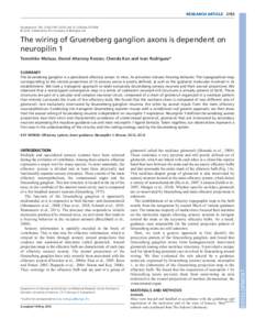 RESEARCH ARTICLE[removed]Development 139, [removed]doi:[removed]dev[removed] © 2012. Published by The Company of Biologists Ltd  The wiring of Grueneberg ganglion axons is dependent on
