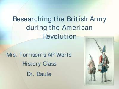 Researching the British Army during the American Revolution