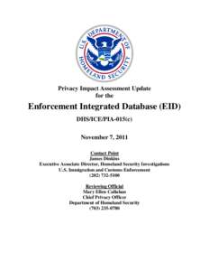 Department of Homeland Security Privacy Impact Assessement Update