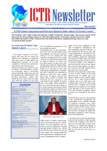 ICTR Newsletter Published by the Communication Cluster—ERSPS, Immediate Office of the Registrar United Nations International Criminal Tribunal for Rwanda May-June 2012