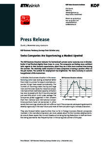 KOF Swiss Economic Institute ETH Zurich WEH D 4 Weinbergstrasse[removed]Zurich, Switzerland