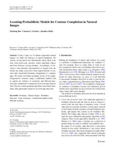 Int J Comput Vis[removed]: 47–63 DOI[removed]s11263[removed]Learning Probabilistic Models for Contour Completion in Natural Images Xiaofeng Ren · Charless C. Fowlkes · Jitendra Malik