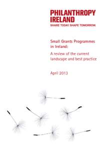 Small Grants Programmes in Ireland: A review of the current landscape and best practice April 2013