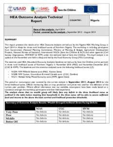 HEA Outcome Analysis Technical Report Nigeria  COUNTRY :